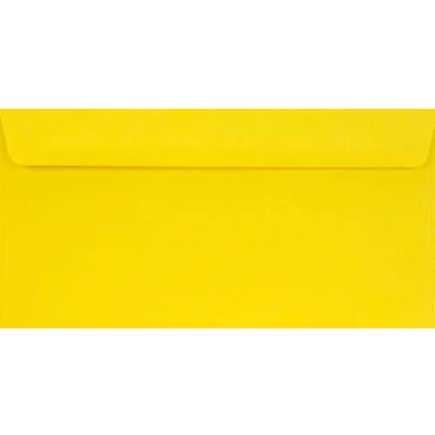 Bild av Netuno 100 st gula långa kuvert DL 110 x 220 mm höger flik Burano Giallo Zolfo 90 g högkvalitativa eleganta dekorativa inbjudningskort bröllop födelsedag jul