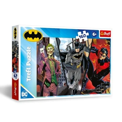 Bild av Trefl Batman Redo för aktion pussel 160 bitar Färgstarkt med DC sagofigurer, Kreativ underhållning, Lek barn från 6 år