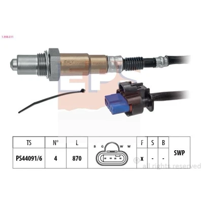 Bild av EPS 1.998.511 Sonde lambda avec monture chauffé, planaire, Filetage prégraissé FORD: FIESTA 7, Focus Mk4 3/5 portes