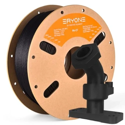 Bild av ERYONE kolfiberfilament 1,75 mm +/ 0,03 mm, 3D utskriftsfilament, passar de flesta FDM skrivare, nylon PA6 CF svart, 800 g spole