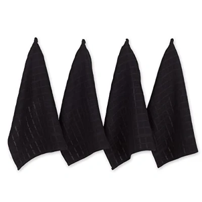 Bild av DII Diskhandduk 4/set solid svart fönsterruta
