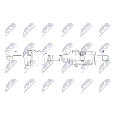 Bild av NTY NPW LR 048 Drivaxel framaxel vänster 661mm Automat 8.växlad