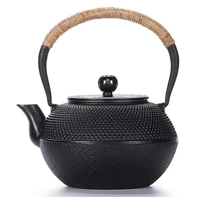Bild av Webao Japansk Tetsubin vattenkokare i gjutjärn med avtagbar infusionsenhet för spis topp svart 1200 ml