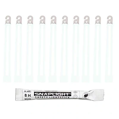 Bild av Cyalume Technologies SnapLight White Glow Sticks 15 cm industriell kvalitet, ultraljusa ljuspinnar med 8 timmars varaktighet (paket 10)