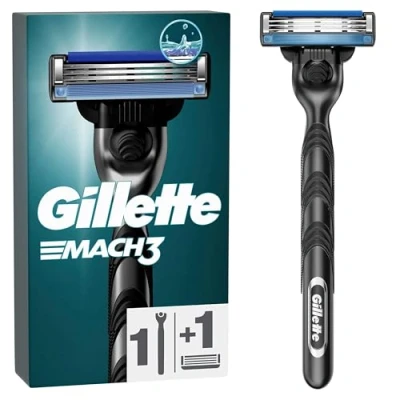 Bild av Gillette Mach3 rakhyvel för män, rakapparat + 1 rakblad med 3 faldigt blad, gåva män