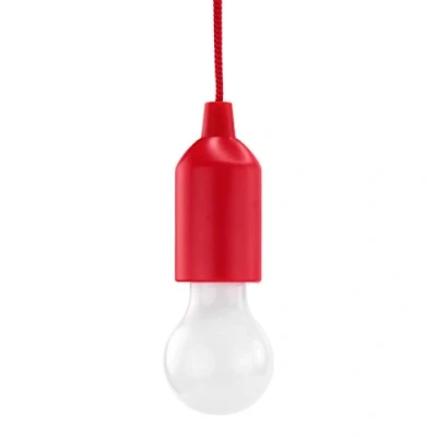 Bild av HyCell dragljus röd med lätt drag dragströmbrytare, plus AAA batterier, akryl, röd, 16 x 5,5 cm, E27 1 watt