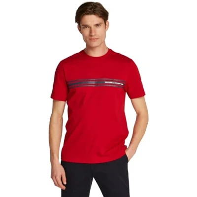 Bild av Tommy Hilfiger Central Chest Stripe TEE Tshirt med print, Storlek: Small, Medium red