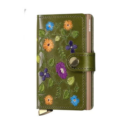 Bild av Secrid Miniwallet Stitch Floral Olive Gratis gravyr