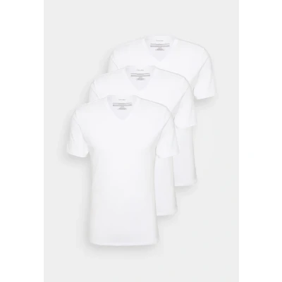 Bild av CALVIN KLEIN Män S/S V hals 3 pack LV00NB4186 t shirt, Vit (vit, vit), 4XL, vit, 4XL