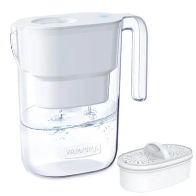 Bild av Waterdrop Elfin Vattenfilter för kylskåp med 3 Månaders Filter, 2,5 Liter, Reducerar Fluor, Klor och mer, NSF certifierat, BPA fritt, Vit (Ersättningsfilter: WD PF 01A Plus)