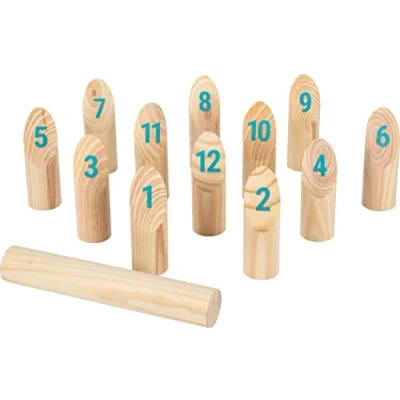 Bild av Wooden Kubb with Numbers Throwing Game in Bag 13dlg.