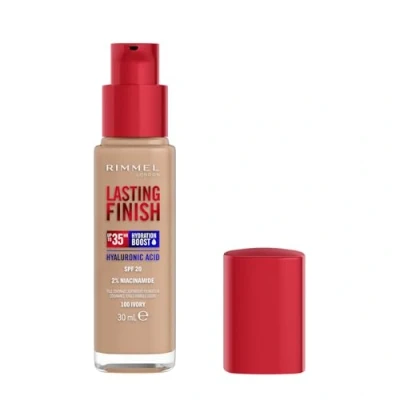 Bild av Rimmel London Lasting Finish upp till 35 timmar, 100 elfenben, foundation, långvarig, fuktgivande, vegansk formula, full täckning, 30 ml