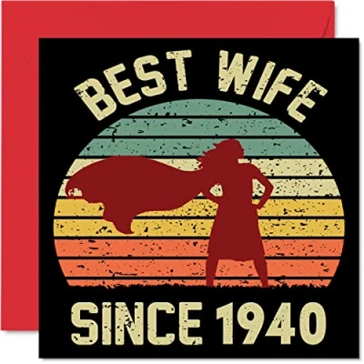 Bild av 83:e jubileumskort för fru från make Best Wife Since 1940 I Love You presenter, grattis på bröllopsdagskort partnern, 145 mm x gratulationskort åttiotredje årsdagar