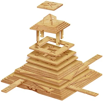 Bild av Quest Pyramid 3D Pusselspel 3 i 1Träpussellådespel Brain Teaser Pussel Gåtaspel för Presentförpackning Pussellåda Barn och Vuxna Sinnepussel Träpussel Escape Room Spel