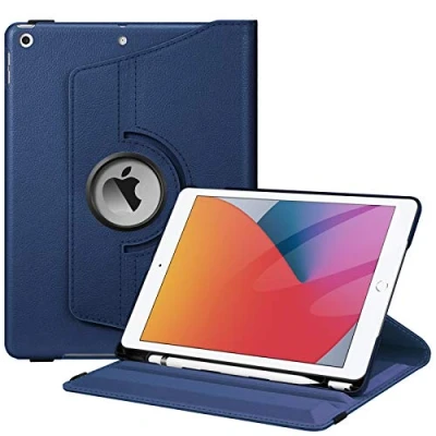 Bild av Fintie Fodral för iPad 10,2 tum 9:e Generationen / 8:e 7:e (modell 2021/2020/2019) med Pennhållare 360 Graders Roterande Stativ Skyddsfodral Automatisk Vilo /Väckningsfunktion (Marinblå)