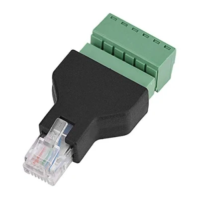 Bild av RJ12 adapter till skruvterminaladapter Ethernet 6 polig