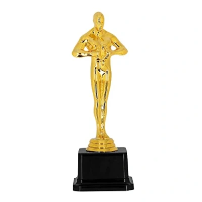 Bild av Boland 30845 vinnarpris, guld, 21 cm, trofé för karnevalskostymer, falska snitt, maskeradtillbehör, festdekoration, karnevalstillbehör