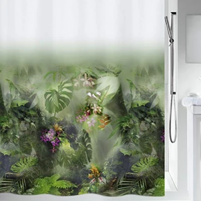 Bild av Spirella Jungle, 180 x 200, samling, textilduschdraperi, 100% polyester, grön