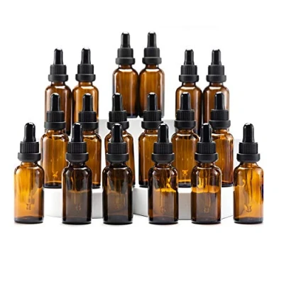 Bild av Yizhao Bärnsten Glas Droppflaska 30ml, med Pipett Droppare, för Eteriska Oljor, Aromaterapi, Kosmetika, Laboratorium, Apotek, Vätskor, Resor 18 Stycken