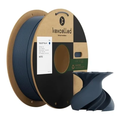Bild av kexcelled matt PLA filament 1,75 mm, 3D skrivarfilament +/ 0,03 frostad textur, yta, 1 kg spole (1,0 kg), för FDM skrivare, marinblå
