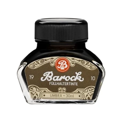Bild av Barock 1910 skrivbläck Umbra, för reservoarpennor, glasfjädrar, bläckpennor, reservoarbläck i bläckhorn, 30 ml, brun