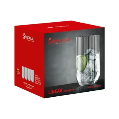 Bild av Spiegelau 4 delat longdrinkglas set, cocktailglas, kristallglas, 445 ml, linjär, 4940179