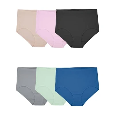 Bild av Fruit of the Loom Andningsbara underkläder för kvinnor multipack (blandade), Bomullsnät kort (6 pack), XXL