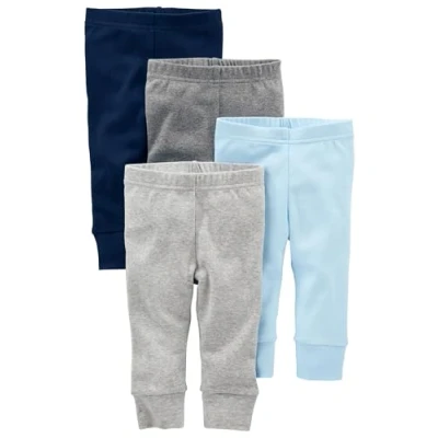 Bild av Simple Joys by Carter&#039;s Baby pojkar byxor (4 pack), Blå/grå/vit, 12 månader