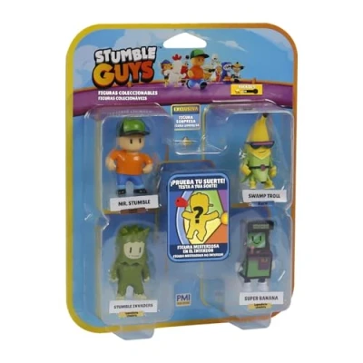 Bild av Bizak Stumble Guys Pack med 5 actionfigurer, 6 cm set 4, 4 karaktärsgrupper att samla, officiell licens för Downing videospel, vuxna fans och pojkar eller flickor från 8 år (64112045)