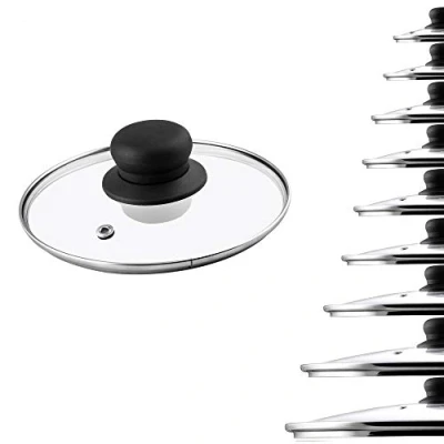 Bild av KADAX Glaslock med plasthandtag, ånghål, värmebeständigt, för gryta, panna, universellt lock i olika storlekar, transparent (16 cm)