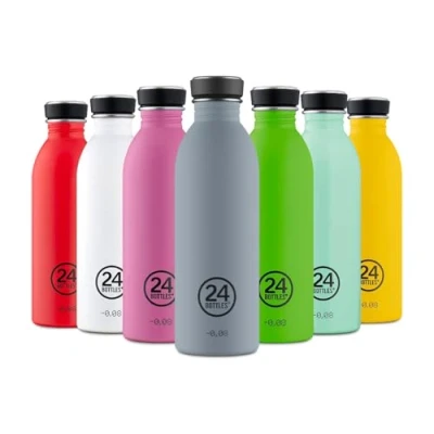 Bild av 24Bottles Urban 1 L/500 ml/250 ml vattenflaska, drickflaska med 100 % tät förslutning eco BPA fria dricksflaskor i rostfritt stål [Inte termisk, ultralätt] (formellgrå, 500 ml)