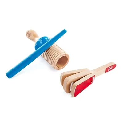 Bild av Hape E0605 Wooden Percussion Duo Musical Instruments Guiro and Clapper