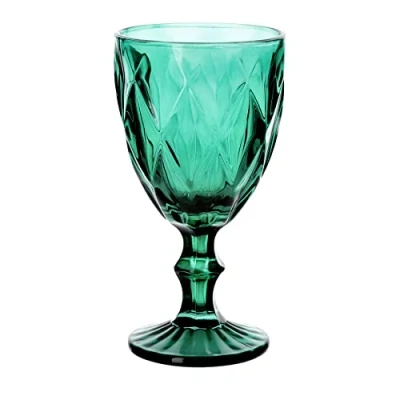 Bild av HOMLA Lunna vinglas grönt 310 ml vintage vitvinsglas juiceglas dricksglas set färgglada 4 stycken