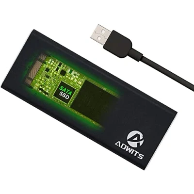 Bild av ADWITS USB 3.0 UASP till SATA NGFF M.2 2230/2242/2260/2280 Key B eller B&amp;M SSD SuperSpeed adapter, externt fodral för Samsung 850 EVO, DREVO Crucial Solid State Drive &amp; More, svart
