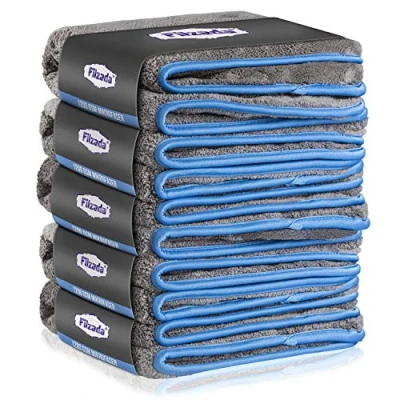 Bild av Filzada® 5x lackskyddande mikrofiberduk för bilar med 1200 GSM otroligt absorberande och luddfri tack vare extremt mjuk mikrofiber bilpoleringsdukar professionell bilvård i 42x48cm (3)