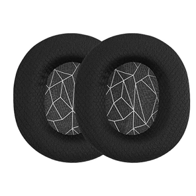 Bild av kwmobile Ersättningsöronkuddar kompatibla med SteelSeries Arctis 3/5/7/9/9X / Headsets öronkuddar set för hörlurar svart/vit