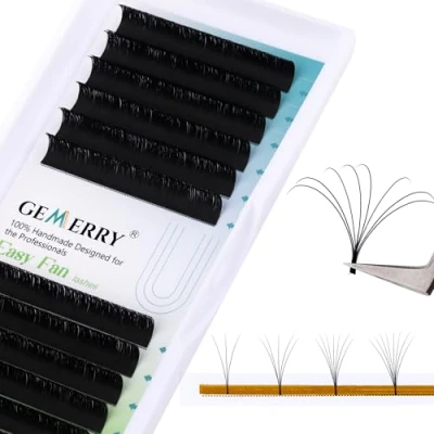 Bild av Easy Volume Lashes 0.05 Eyelash Extension Silk Bouquet Russian D Curl 14mm 3D 5D 6D 8D Natural Individual by GEMERRY (0.05 c 9mm)