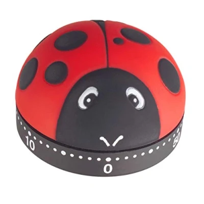 Bild av TFA Dostmann Analog köksur Ladybird, äggur, 38.1025, upp till 60 minuter, röd svart