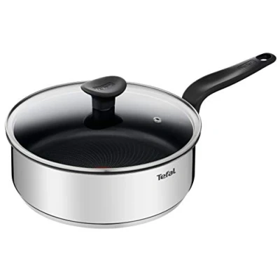 Bild av Tefal Primary sauteuse 24 cm + glaslock, 10 års garanti, högkvalitativt rostfritt stål, hälsosam non stick beläggning, Induction E3093204