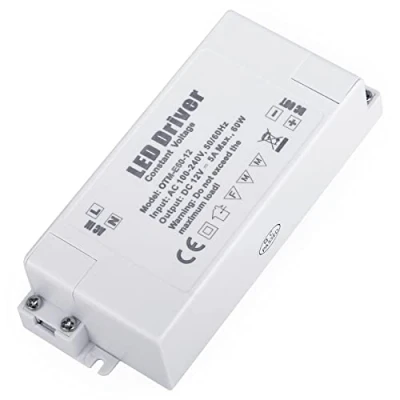 Bild av VARICART LED drivrutin 12V 60W, transformator AC till DC 5A, Konstant spänning strömförsörjningsadapter, lågspänningstransformator för skåpljus ljusremsa G4 MR11 MR16 lampor