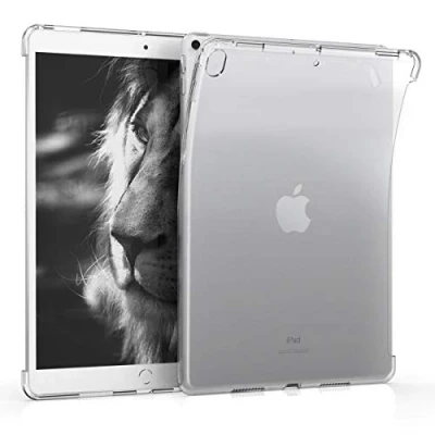 Bild av kwmobile TPU silikonfodral kompatibelt med Apple iPad Air 3 (2019) mjukt smart fodral skyddande svart/transparent genomskinlig