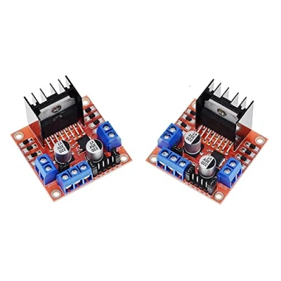 Bild av IHaospace 2 st L298N Dual H Bridge DC motor drivrutin stegmotor kontrollmodul för Arduino drivenhet styrenhet brädmodul