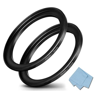 Bild av 49 mm 58 stegring (49 objektiv till filter), KOMET kameralinsfilter step up ringlinsomvandlare tillbehör (2 pack)