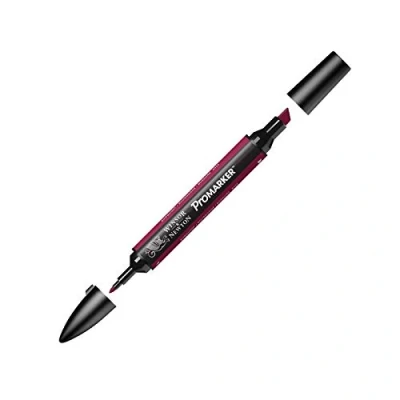 Bild av Winsor &amp; Newton &quot; ProMarker 0203075 professionell layoutmarkör 2 spetsar, fin och bred för ritningar, design layouter vinröd