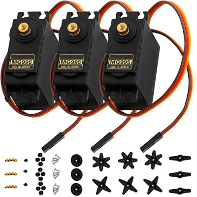 Bild av AZDelivery 3 x MG995 Micro Digital Servomotor för RC helikopterflygplan kompatibel med Arduino och Raspberry Pi