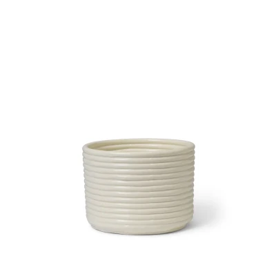 Bild av Ferm Living Corduroy Pot Blomkruka Off white Ø: 20 x H: 15 cm