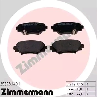 Bild av ZIMMERMANN 25878.140.1 Jeu de plaquettes frein avec indicateur d&#039;usure la photo correspond au contenu livraison MAZDA: 3 3/5 portes