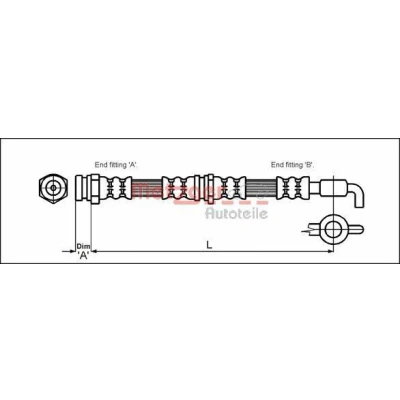 Bild av METZGER 4114780 Flexible De Frein 418 M10 x 1 MAZDA: FAMILIA 4, 323 C IV 3/5 portes, F 6
