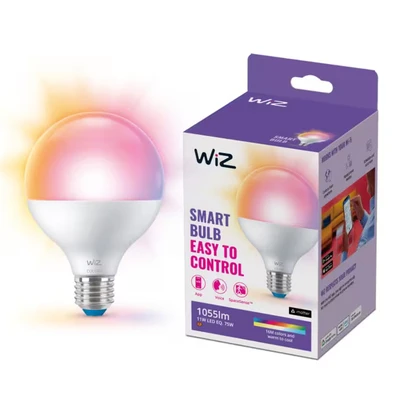 Bild av WiZ Color/RGB Smart LED belysning (WiFi och Bluetooth), 75W, G95, E27, 2200 6500 Kelvin, Dimbar i kallvitt till varmvitt + 16 miljoner färger