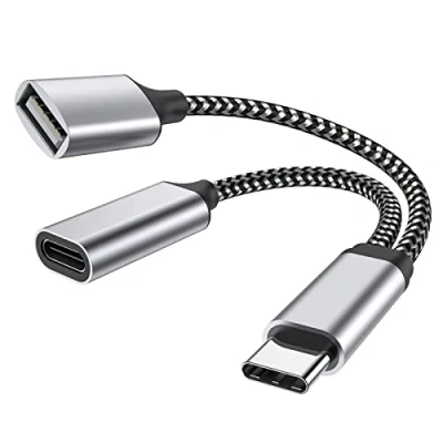 Bild av MOGOOD USB C OTG telefonadapter laddningsport med 18W PD adapter kompatibel för Samsung Galaxy S20+ Switch Google Chromecast TV 2020 Pi KVM 3D skrivare Pixel4 XL
